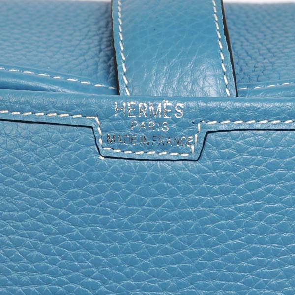 High Quality Hermes Jige Large Clutch Handbag Blue 1053 Replica - Click Image to Close